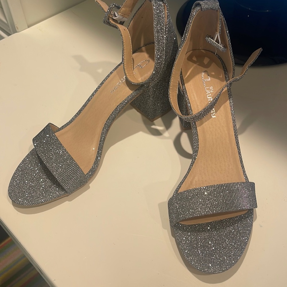 CL by Laundry sparkly open toed heels. Size 8.5